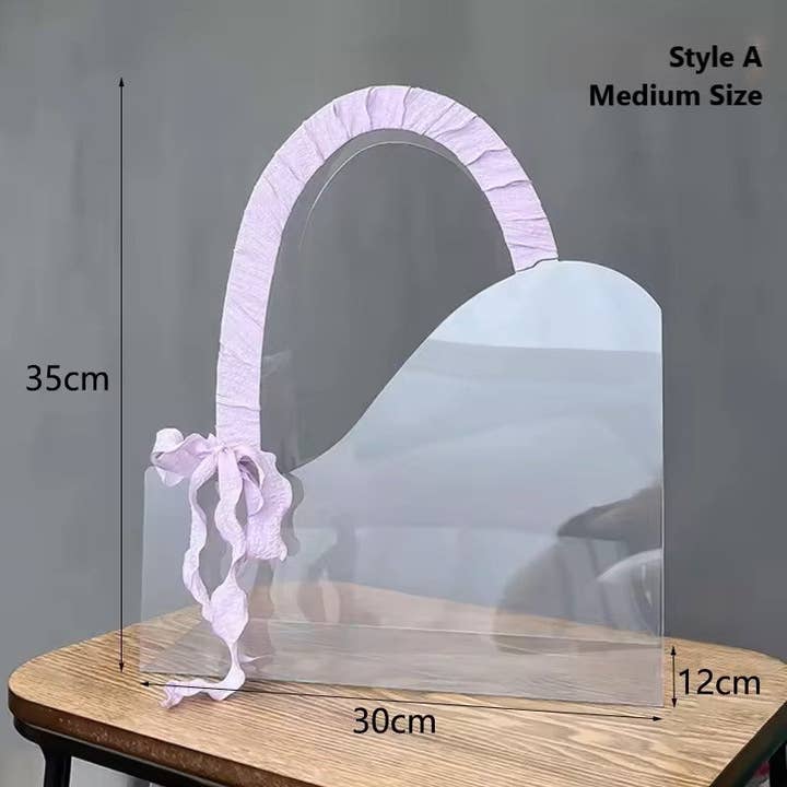 Elegant Design Supply - Wholesale Gift Bag - Viral Clear Flower Bag - Various Styles & Shapes