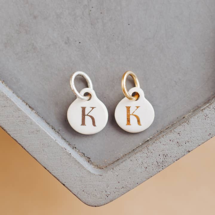 Bel Kai - Wholesale Individual Charm/Pendant - *Jewelry Bar* Ceramic Initial Charm Pre-Pack