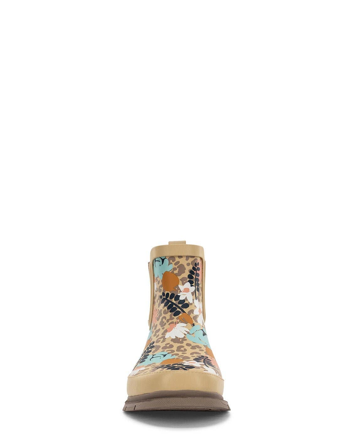 Women's Leopard Floral Chelsea Rain Boot - Taupe for wholesale on Faire4