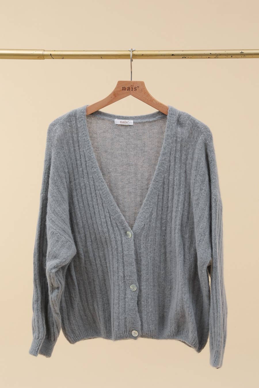 NAÏS PARIS - Vendita all'ingrosso Cardigan - Donna - Cardigan con bottoni a scollo a V in baby alpaca 45%2