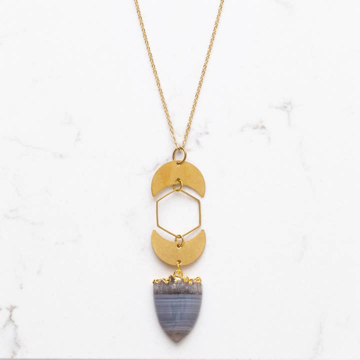 Amethist Moon en Hex ketting voor wholesale door Stitch and Stone