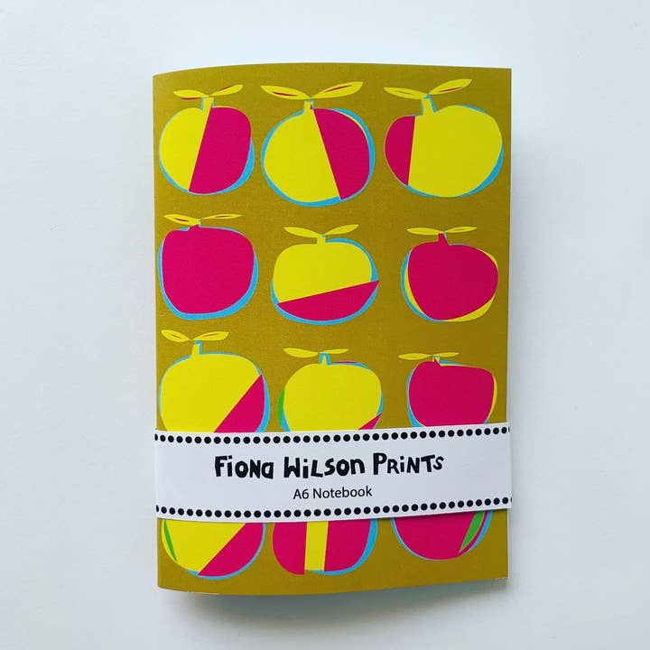 A6 Notebook Yellow Apples for wholesale by Fiona Wilson Prints