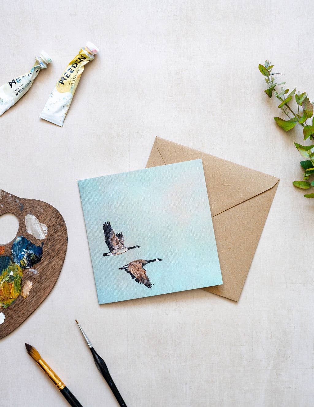 Portrait of Clouds - Wholesale Everyday Greeting Card - Canada Geese Greetings Card "Sacrosanct" - Luxury Cardstock