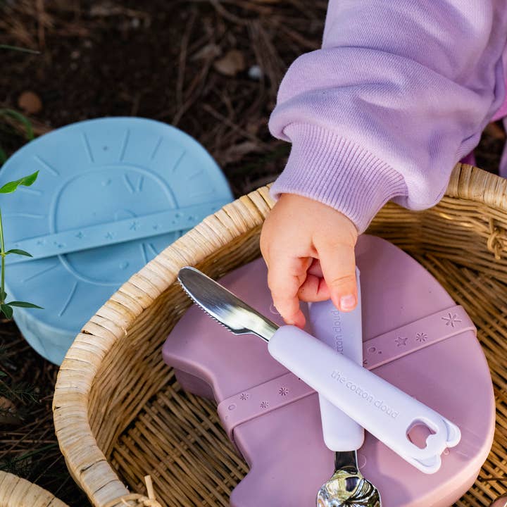 the cotton cloud - Wholesale Feeding Set - Baby - Kids Silicone and Steel Cutlery set with Loop6