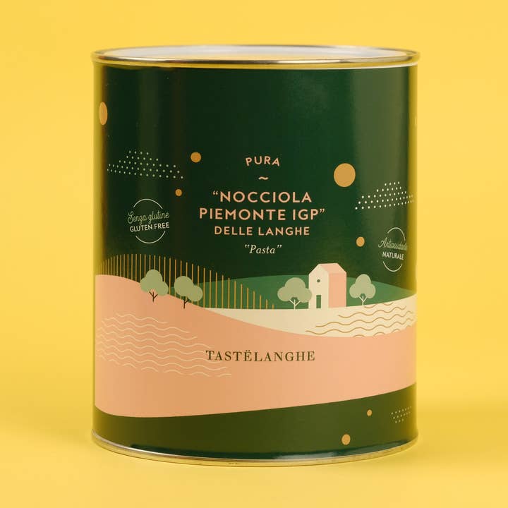 1 can of 100% IGP Piedmont Hazelnut Paste (1Kg) for wholesale by Tastëlanghe Azienda Agricola Quazzo Paolo