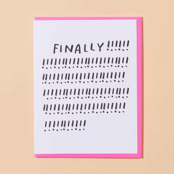 Finally! Congrats Letterpress Greeting Card- Made in USA for wholesale by And Here We Are