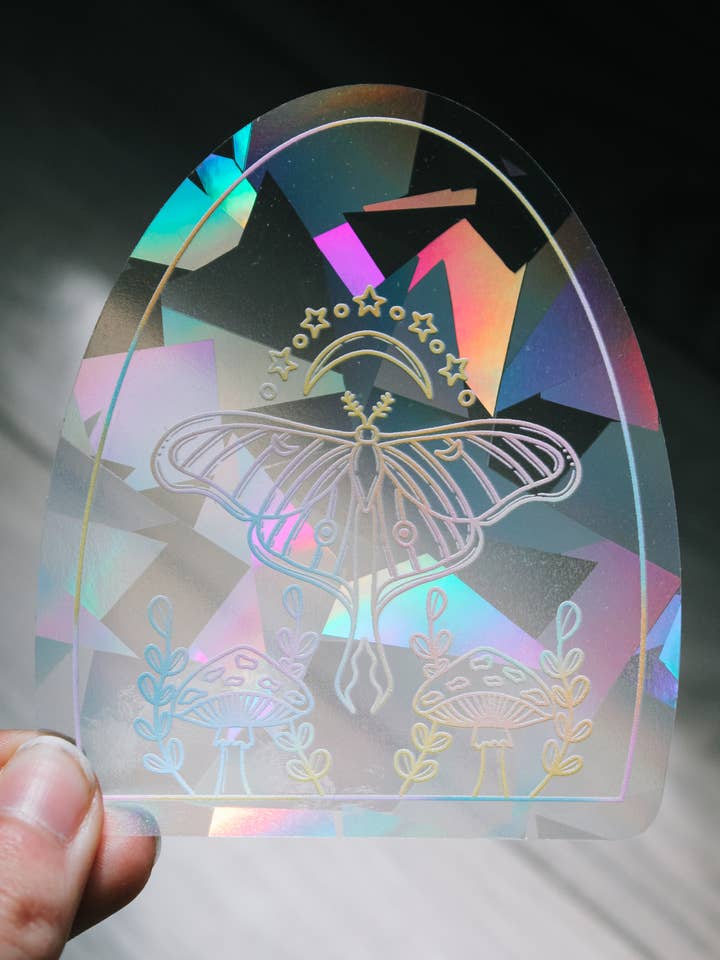 Cogumelo Traça Luna | Rainbow Sun Catcher Decalque por atacado de Scribbles and Doodlez