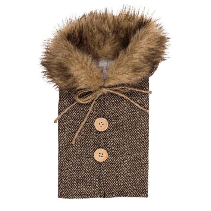 Out of the blue KG - Wholesale Wine Gift Bag - Bottle coat, fur collar,1