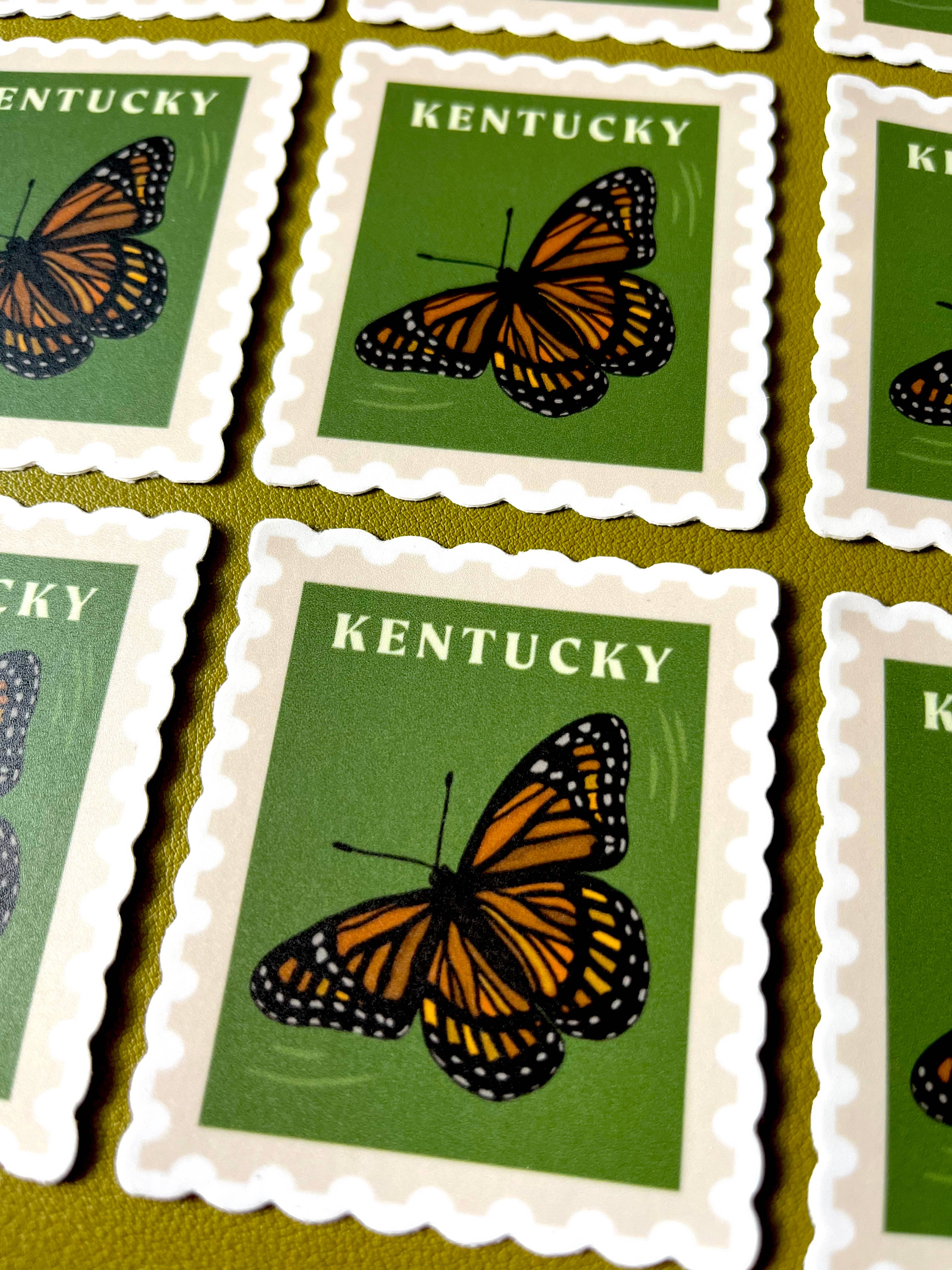 Jessica Holly Creative - Wholesale Sticker - Kentucky State Butterfly Stamp Style Vinyl Sticker, 2.5in 4