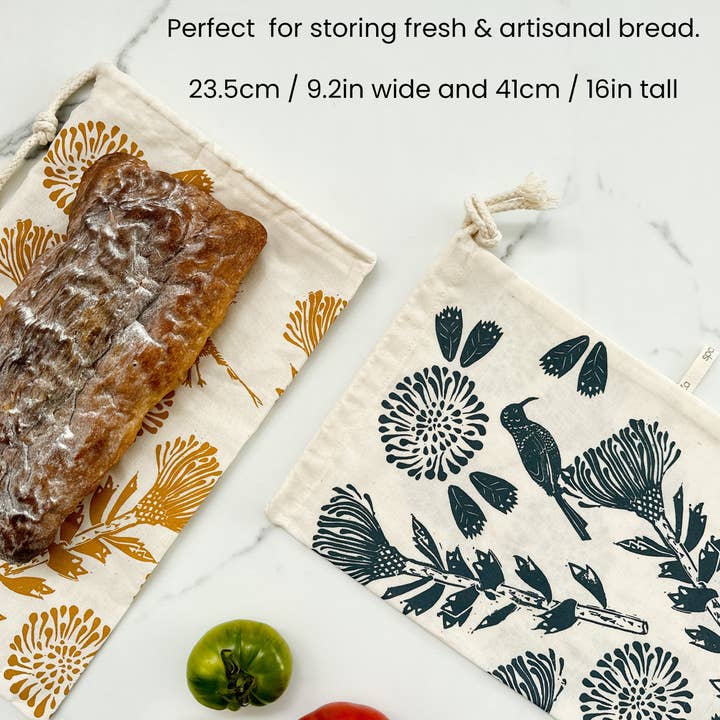 Halo Dish Covers - Wholesale Food Storage Wrap/Bag - Bread Bag reusable 100% organic cotton 9.5 inch x 16 inch wi3