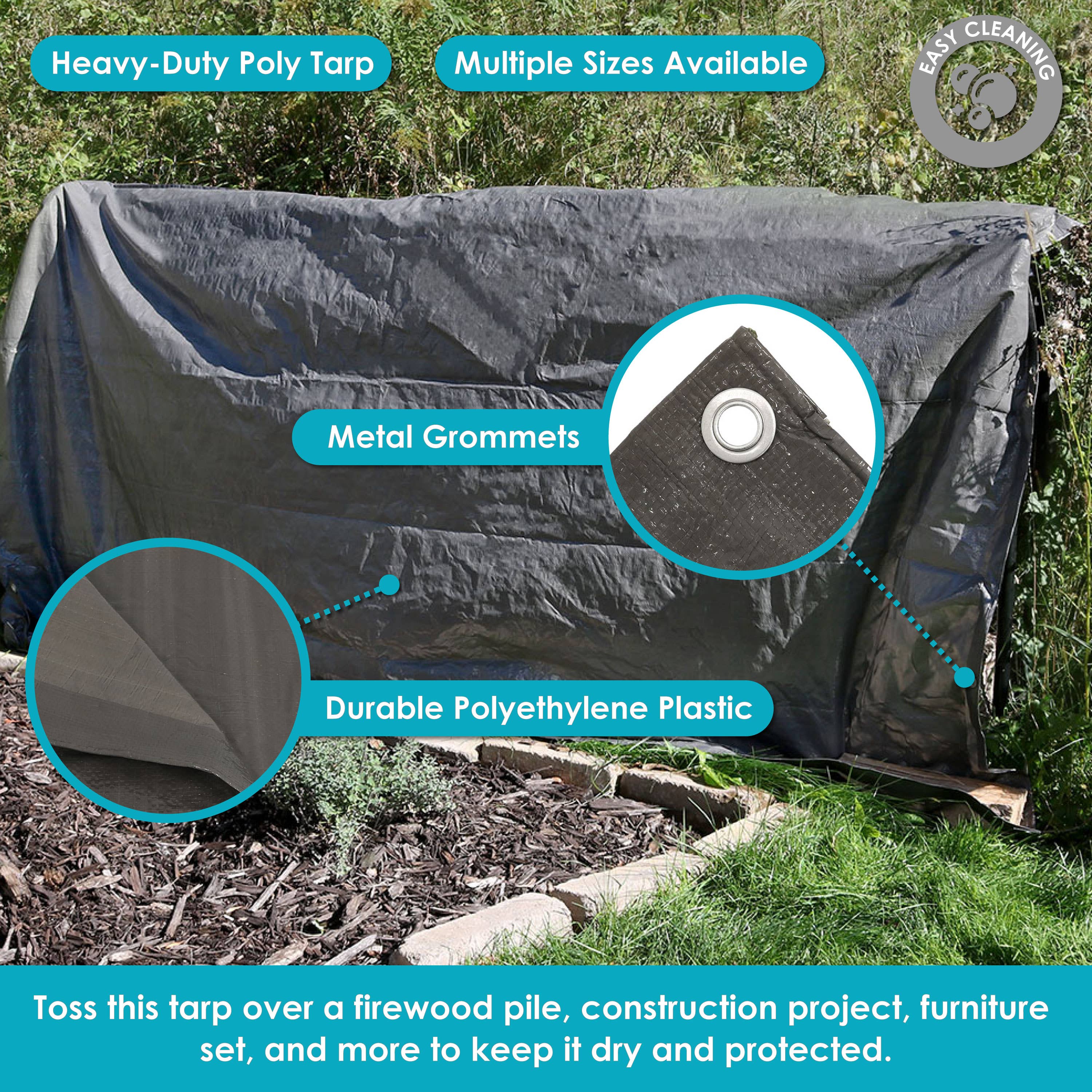 Sunnydaze Decor - Wholesale Tent - Polyethylene Multi-Purpose Tarp - Dark Gray - 16 ft x 20 ft2