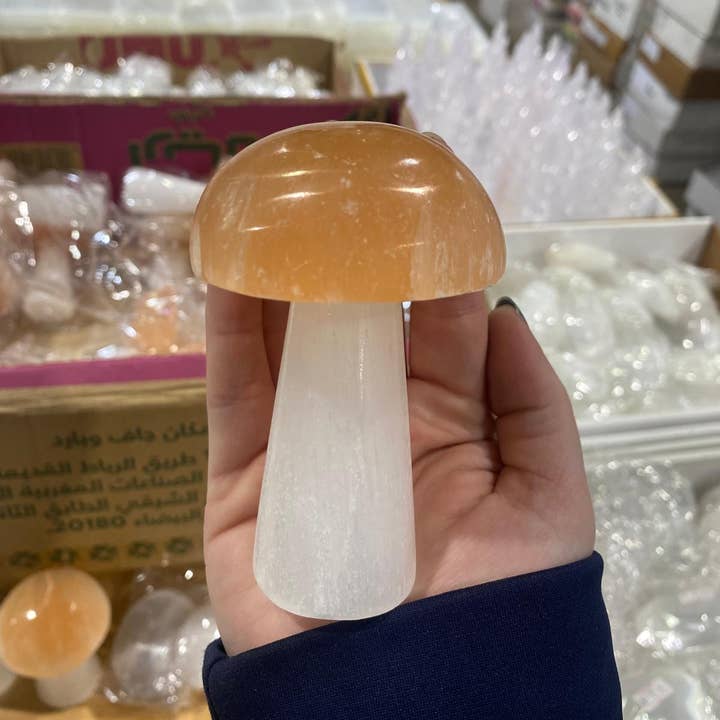 Quasar Gems USA - Wholesale Spiritual Stone/Crystal - Selenite Mushroom Orange Large