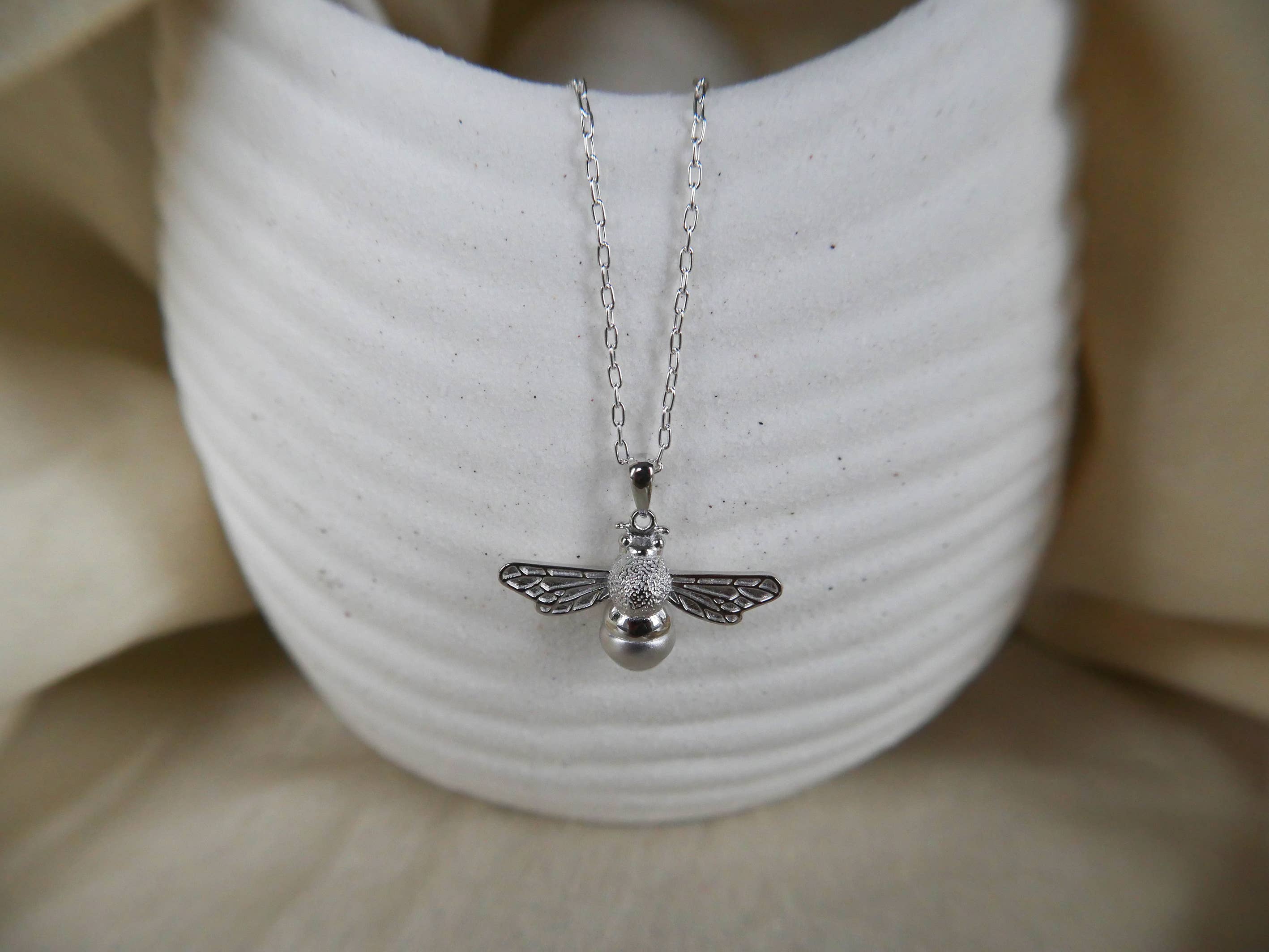 In The Heather – wholesale Pendant/charm necklace – Scottish bumble bee necklace in sterling silver6