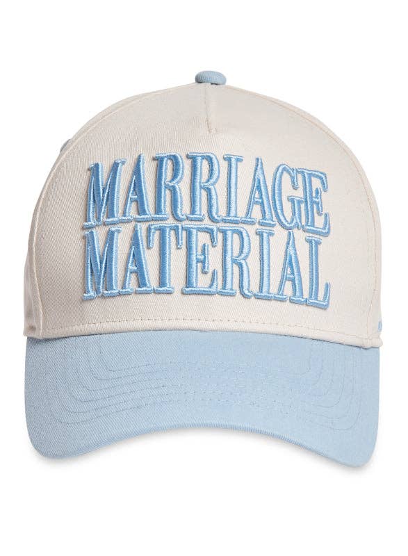 BRIDEMERCH - Wholesale Baseball Cap - Women's - MARRIAGE MATERIAL™ TRUCKER (SOMETHING BLUE)1