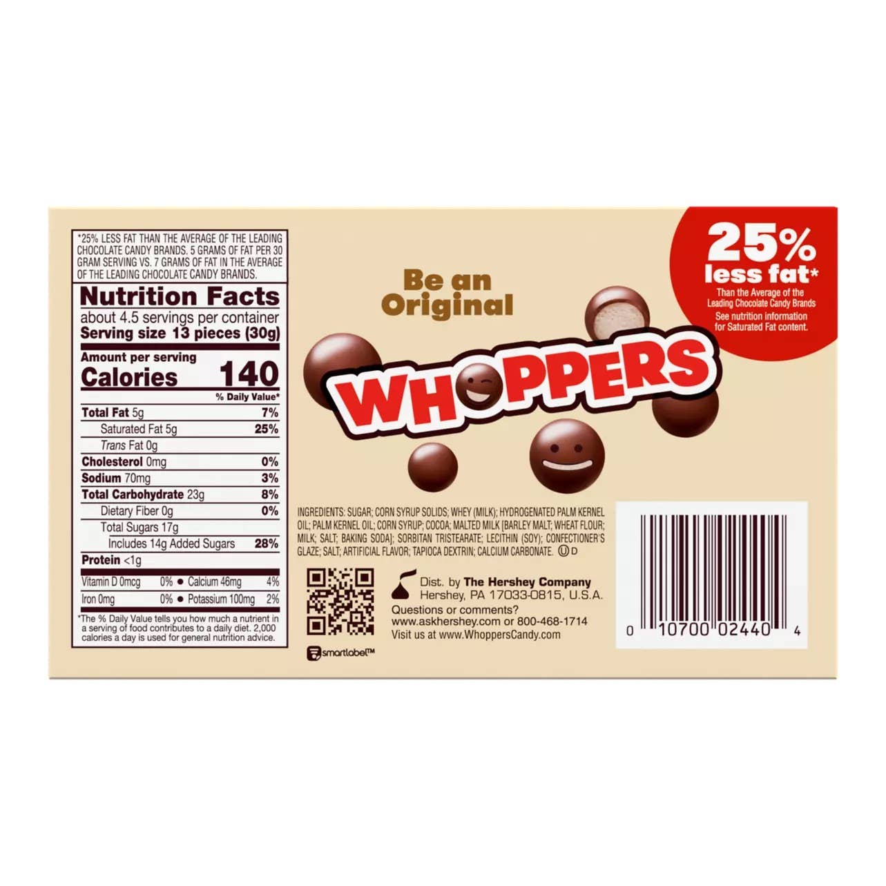 Grandpa Joe's Candy Shop - Wholesale Hard Candy - Whoppers, Original Malted Milk Balls, 5oz Theater Box 12ct1