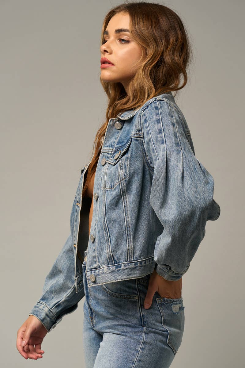 Insane Gene USA - Wholesale Denim Jacket - Women's - Puff Denim Jacket3