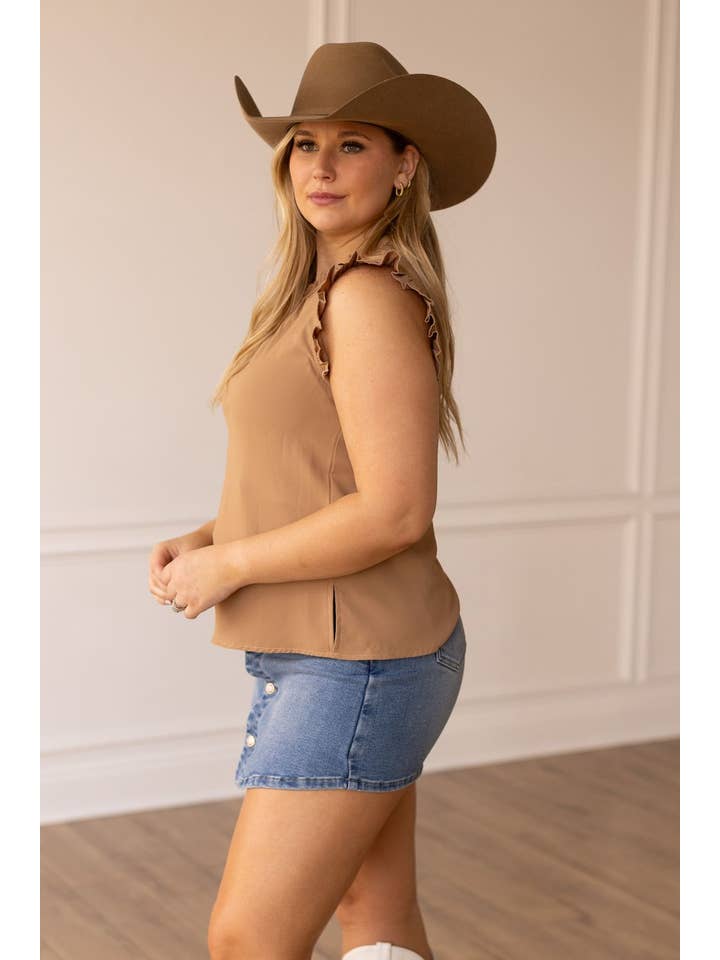 Blue The Lacey Mid-Wash Denim Skort for wholesale on Faire2