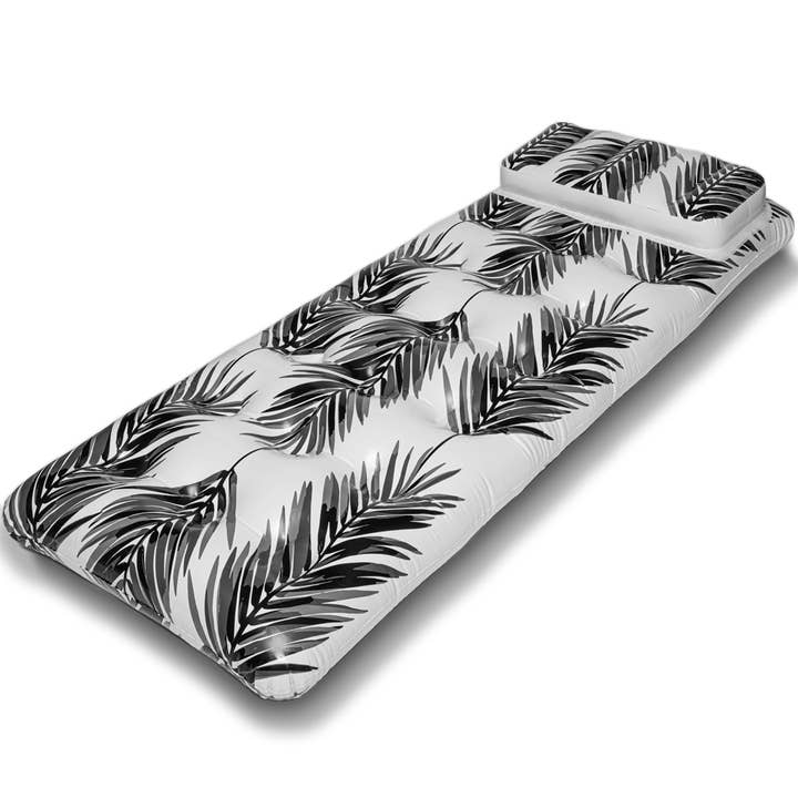 Black White Paradise Lounger Pool Float for wholesale on Faire