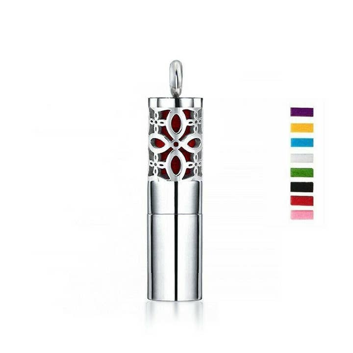 Flower Cylinder Diffuser Necklace for wholesale by Zia Zensations Inc.