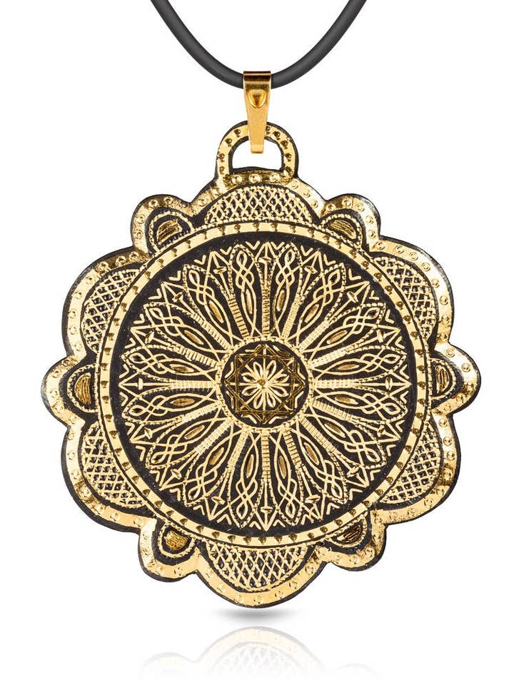 Pendente Damascene/ Pendente Artesanado/ Pendente Dourado 24 Kt por atacado de Togashi Damasquinos