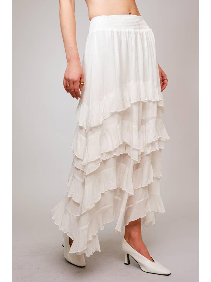 OFF WHITE 36690S - Rayon Crinkle Smocked Waist Maxi Dress for wholesale on Faire