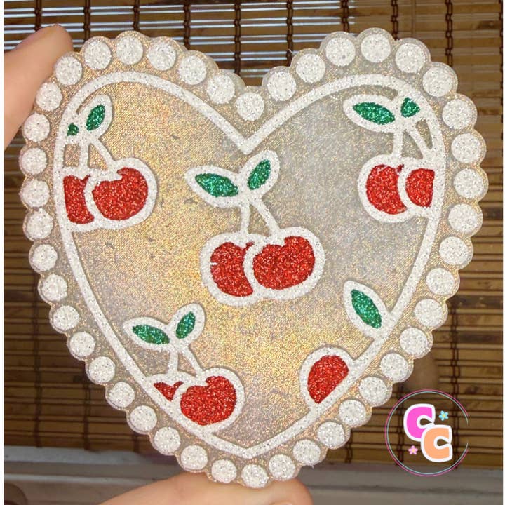 Cerises en cœur Freshie | Désodorisant pour voiture | Saint-Valentin pour la vente par Crafting Cleveland