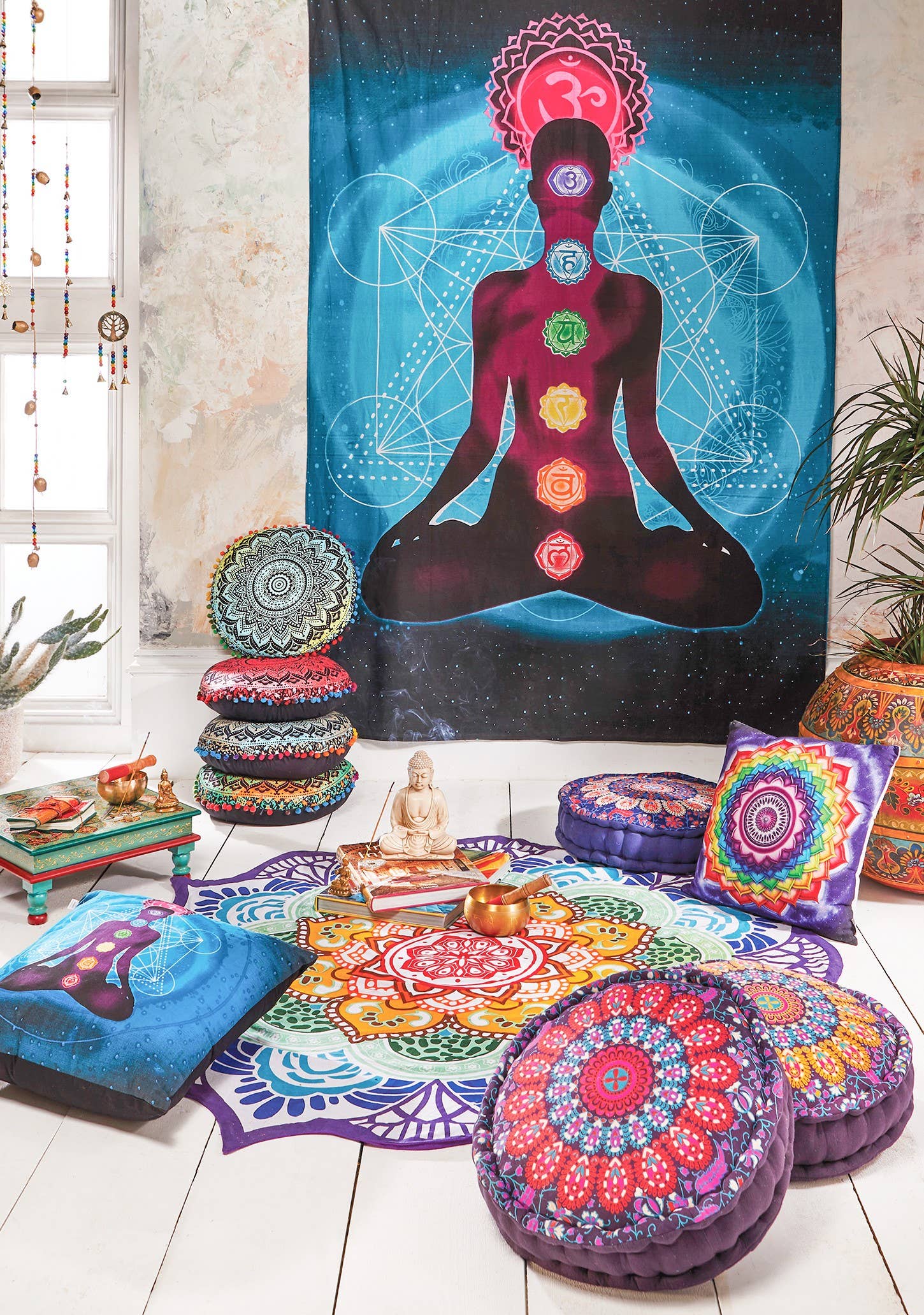 Namaste - Wholesale Yoga Mat - Printed Beach Roundie / Yoga Mat With Towel Backing1