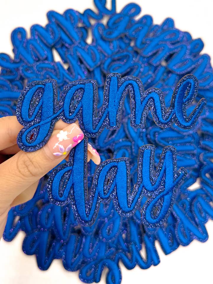 royal blue sticker adhesive game day clear stadium bag patch for wholesale by ABLNco