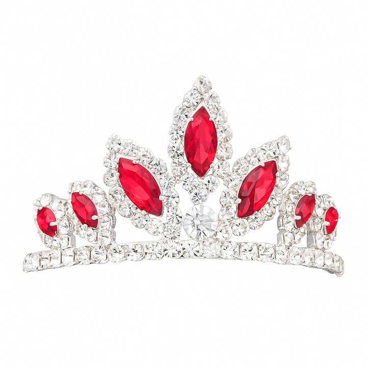 2803Rd Tiara di Strass Rossi per la vendita all'ingrosso da parte di Dasha Designs