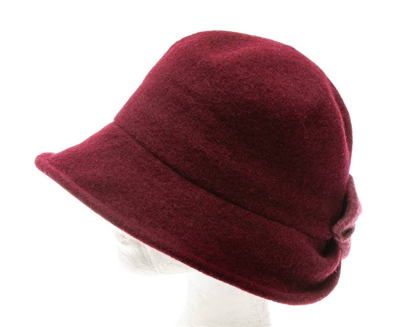DNMC - Wholesale Cloche Hat - Women's - Shapeable Wool Cloche W/ Bow - 3 Colors3