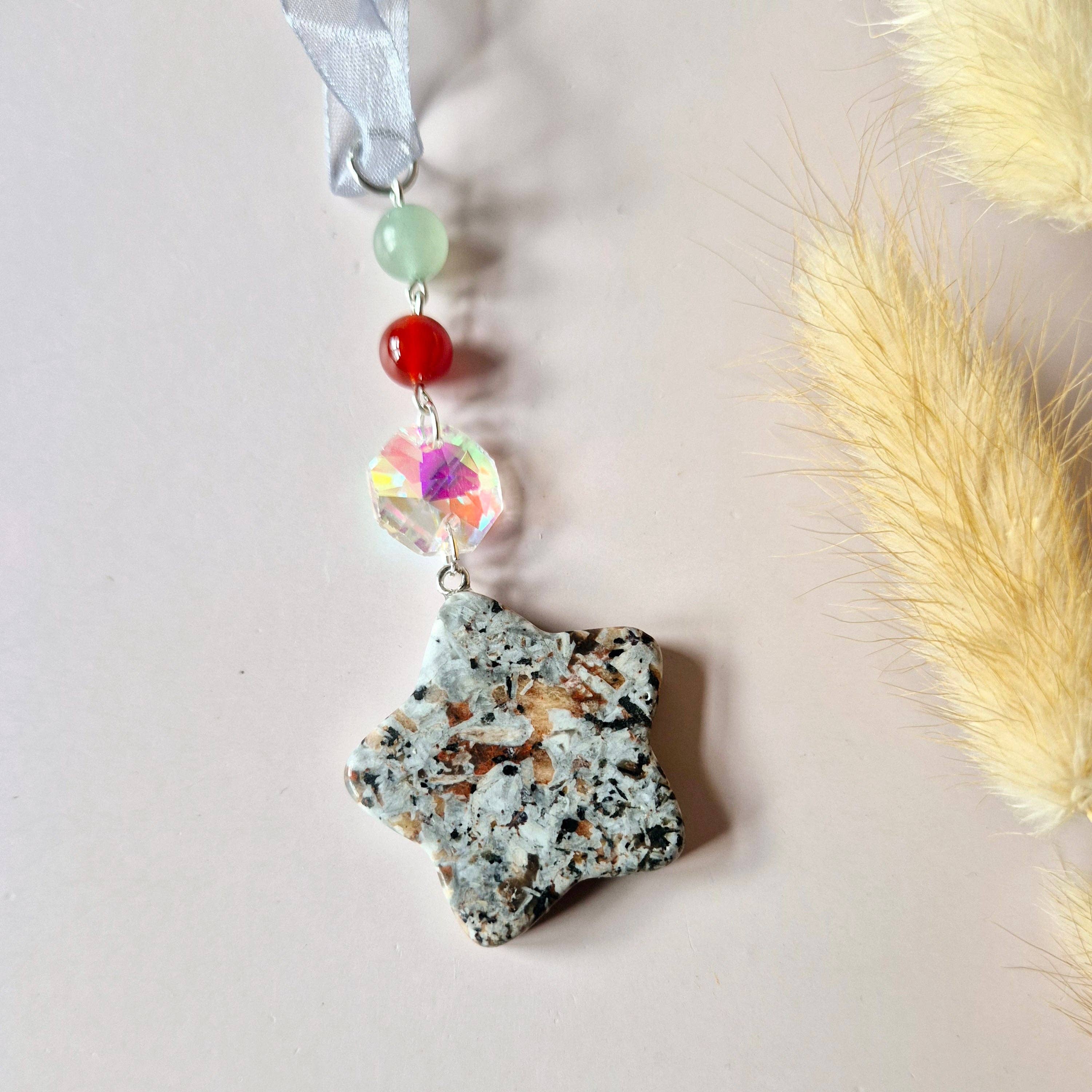 Moonlight Gemstones - Wholesale Suncatcher - Random Gemstone Christmas Star Pendants / Suncatchers13
