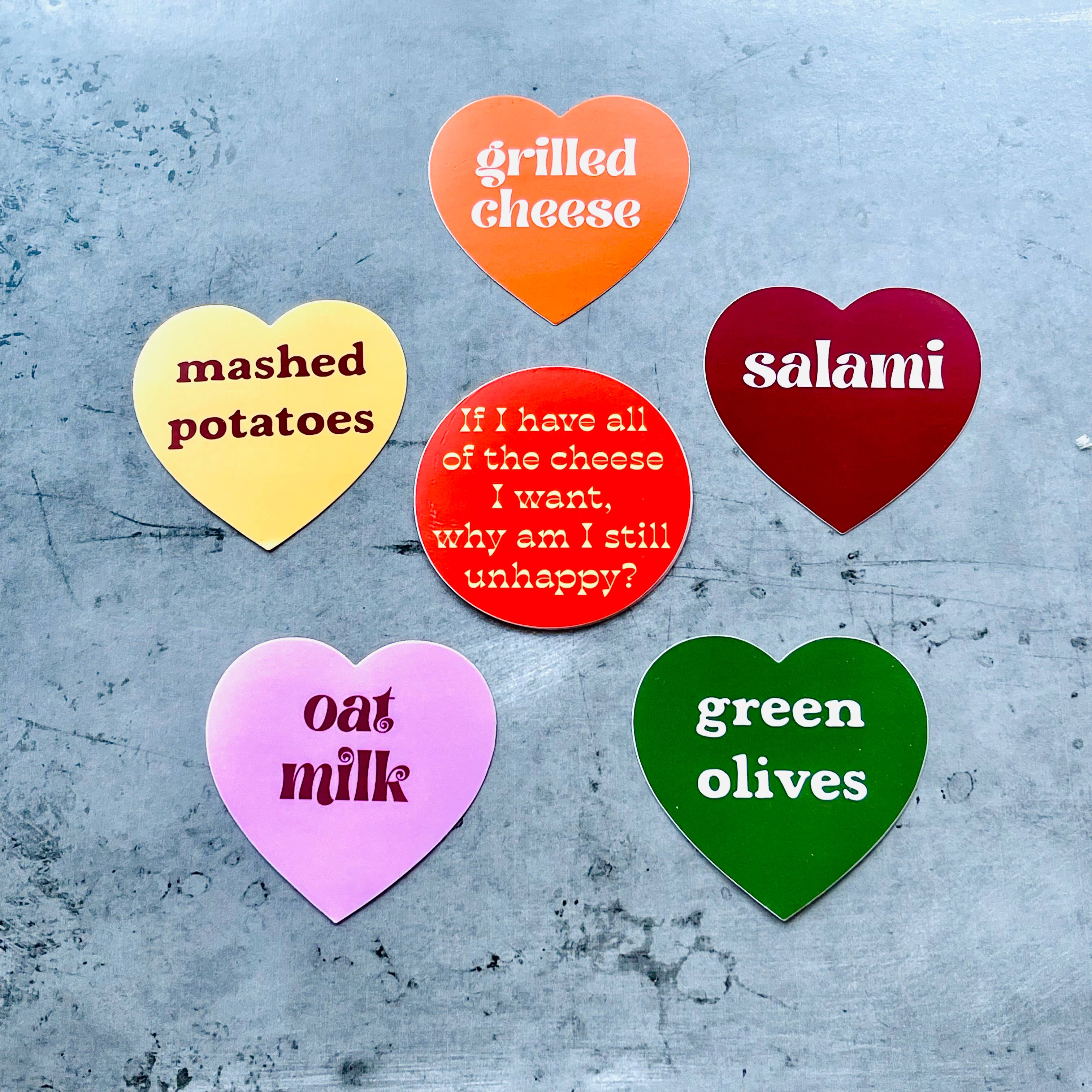 The Silver Spider - Venta al por mayor Pegatina - Pegatina con forma de corazón de queso a la parrilla para restaurantes, charcutería, regalos gastronómicos2