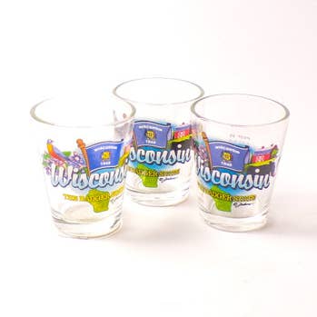 Vaso para chupito de recuerdo de Wisconsin Badger State, 3 unidades para venta al por mayor de Mid America