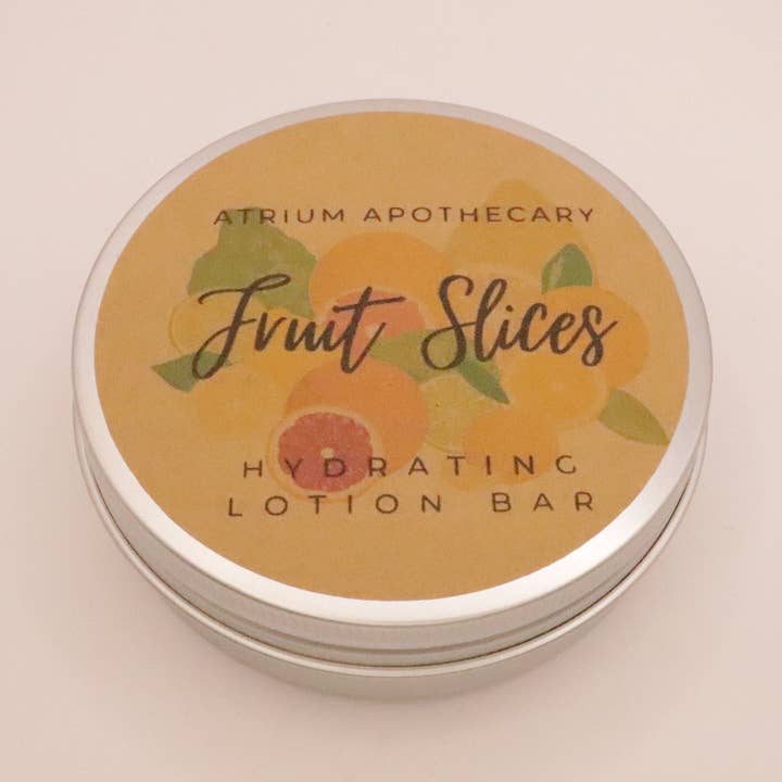 Fruit Slices Lotion Bar | Hydrating | Large 4oz Tin for wholesale by Atrium Apothecary Inc
