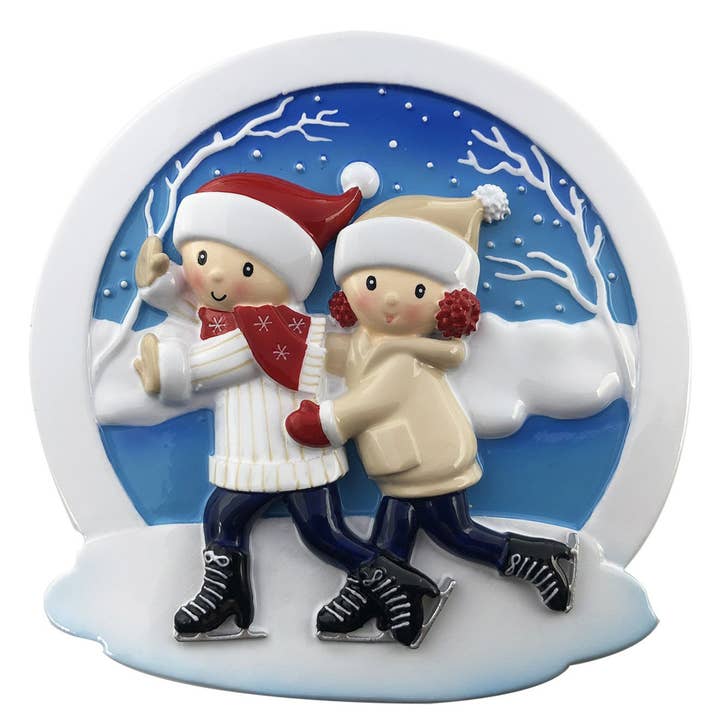Personalisiertes Dekoelement zum Eislaufen für die ganze Familie für den Großhandel von PolarX Ornaments
