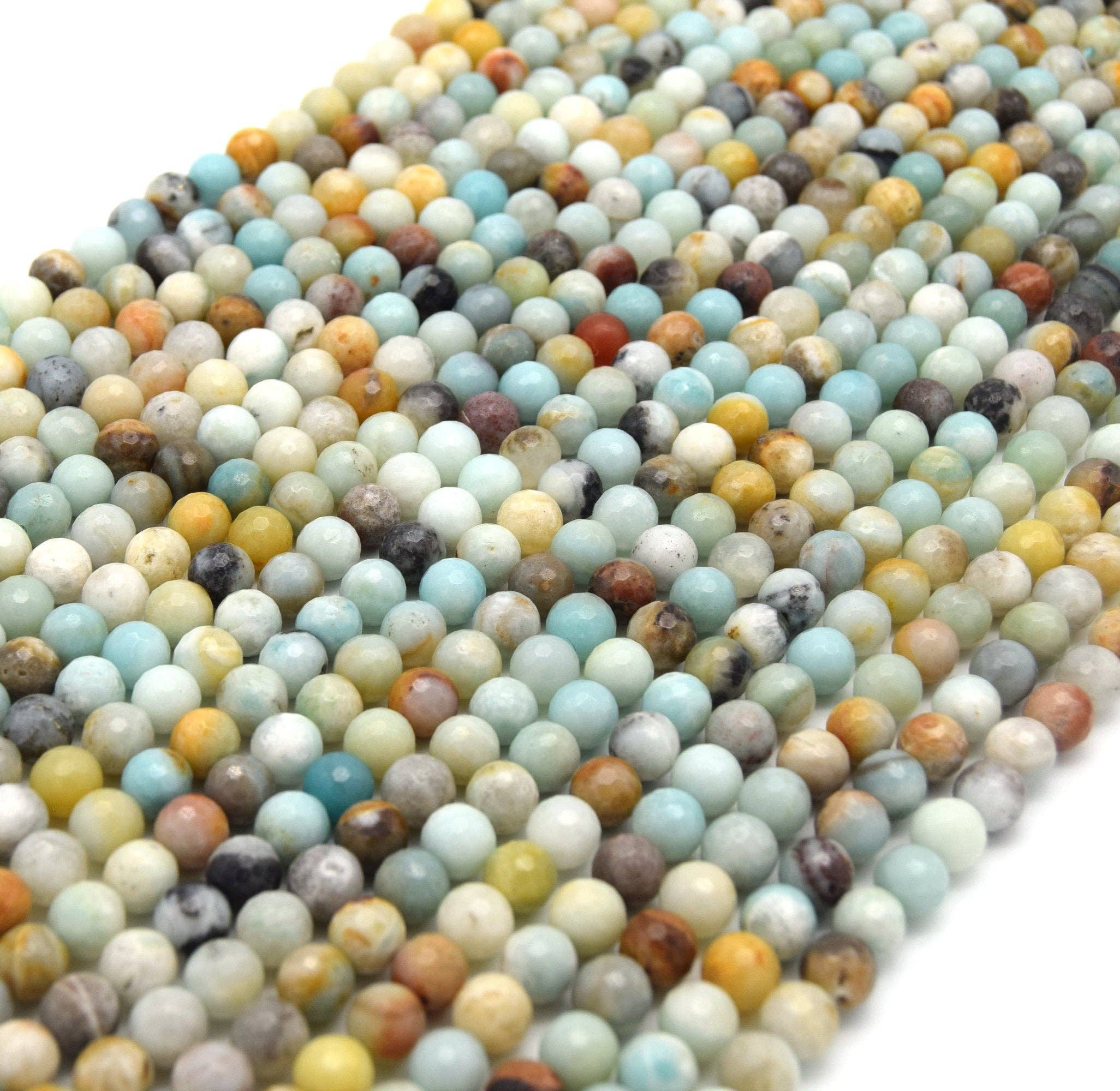 Only Beads - Wholesale Beads - Amazonite Beads - Faceted Round Gemstone Beads4