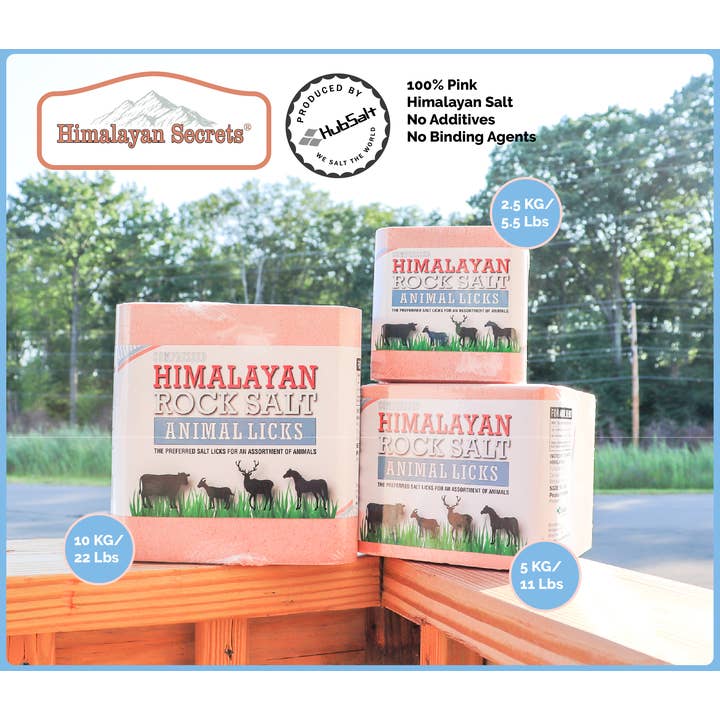 Himalayan Secrets - Vente Compléments alimentaires – hors chat et chien - Sel roche comprimé de l'Himalaya Animal Lèche 2,5 KG