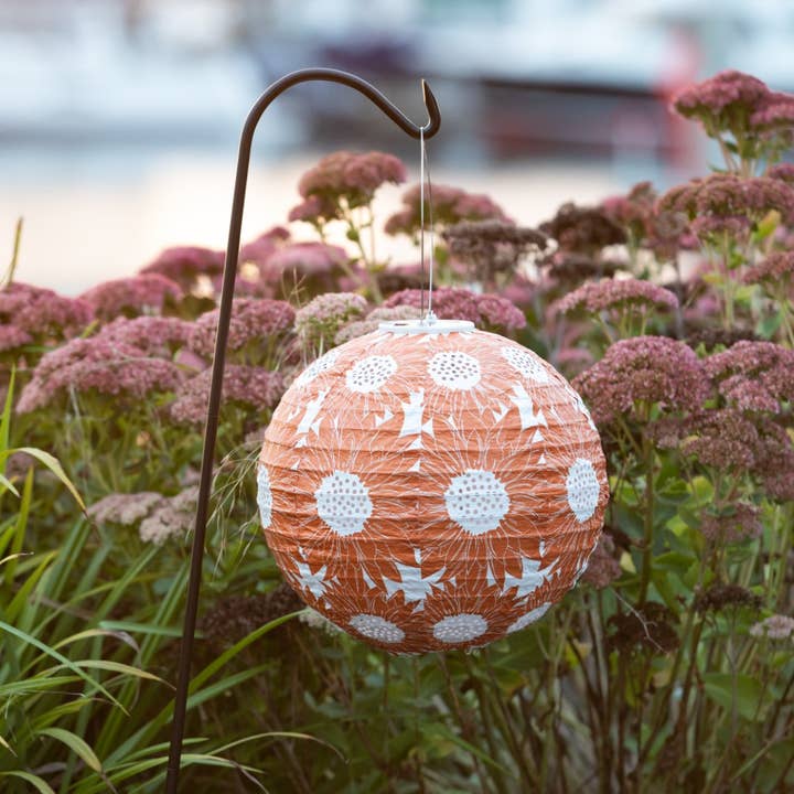 Allsop Home & Garden - Wholesale Buiten/gazonlicht - *NIEUW* Stella Print 12" Globe Solar Lantaarn - Zonnebloem Persimmon