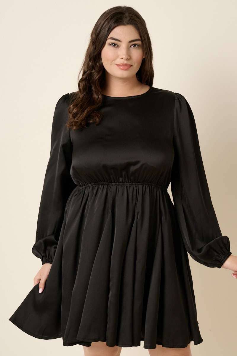 mittoshop - Wholesale Dress - Women's - PLUS SATIN CUT OUT BACK DETAIL MINI DRESS9