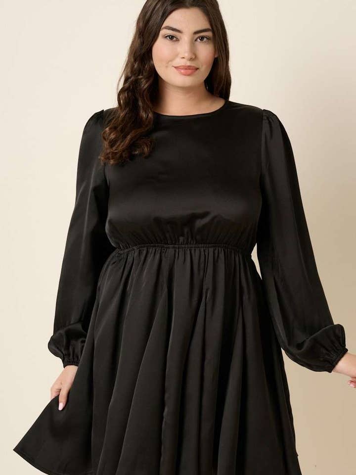 mittoshop - Wholesale Dress - Women's - PLUS SATIN CUT OUT BACK DETAIL MINI DRESS9