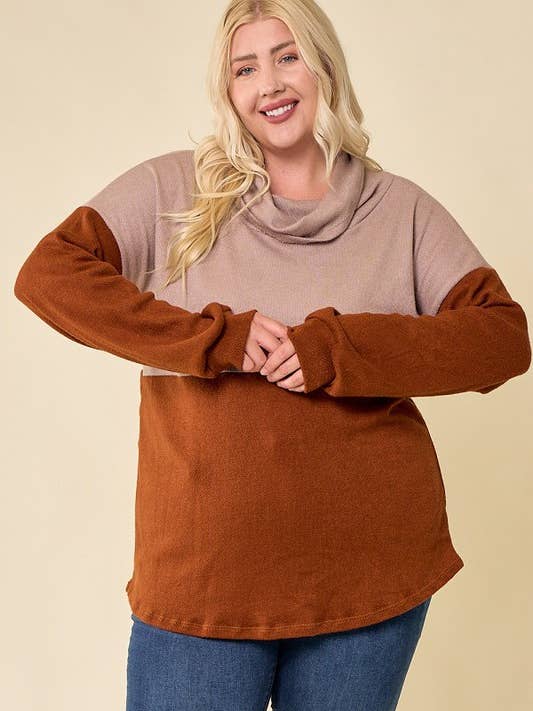 LMT3388PL-B-Plus Size I will always love you colorblock top for wholesale by lovely melody