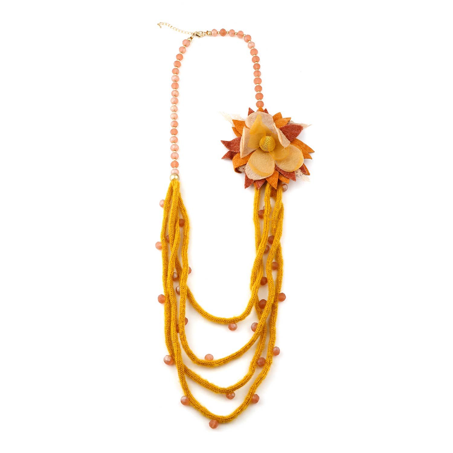 Domoflor s.l – wholesale Pendant/charm necklace – ✨Florencia – Handmade Necklace with Textile Flower🌸2