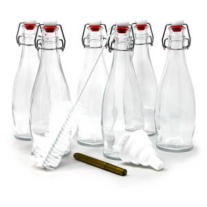 Nevlers Pack of 18 : 8 oz. Leakproof Amber Glass Bottles with