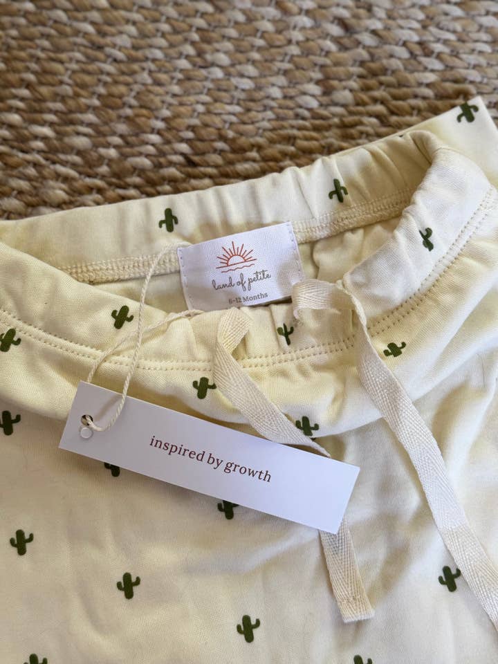 land of petite - Wholesale Pants - Baby - Unisex Drawstring Pants- Cactus (branded)1