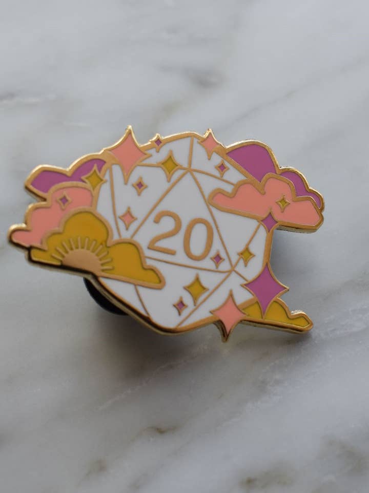 Dawn D20 Hard Enamel Pin for wholesale by livelygold