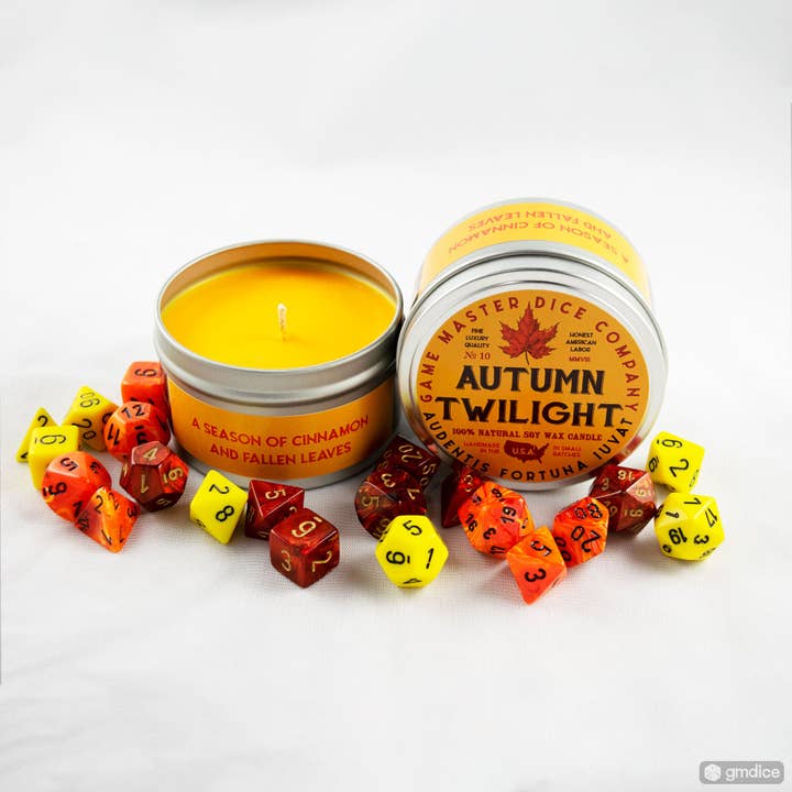 Game Master Dice - Wholesale Travel Candles - Autumn Twilight Gaming Candle