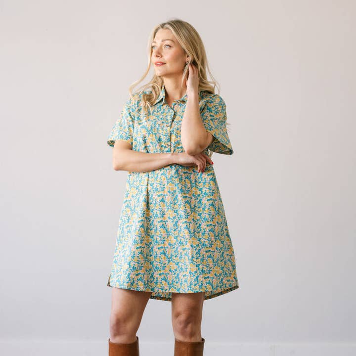 Paradise Floral Getaway Mini Dress for wholesale by Sunshine Tienda