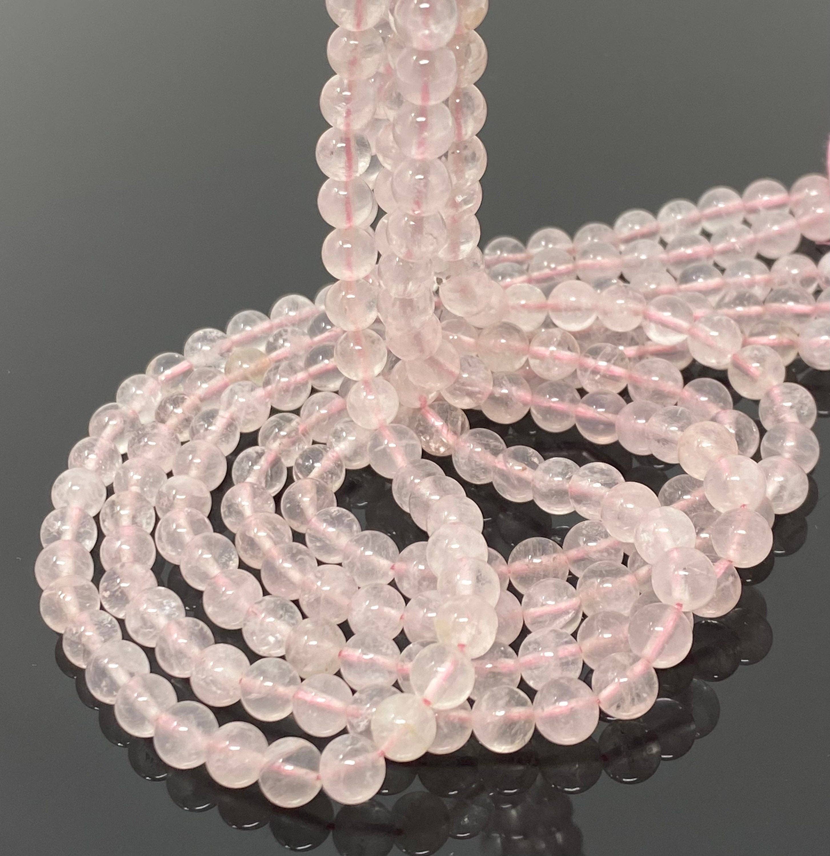 Akstar Gems - Wholesale Beads - 6.5mm Rose Quartz Gemstone Beads, Jewelry Supplies for Jewelry Making, Wholesale Bulk Beads, AAA Quality, 15” Strand4