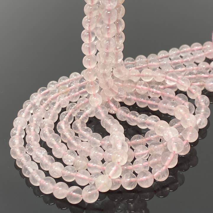 Akstar Gems - Wholesale Beads - 6.5mm Rose Quartz Gemstone Beads, Jewelry Supplies for Jewelry Making, Wholesale Bulk Beads, AAA Quality, 15” Strand4