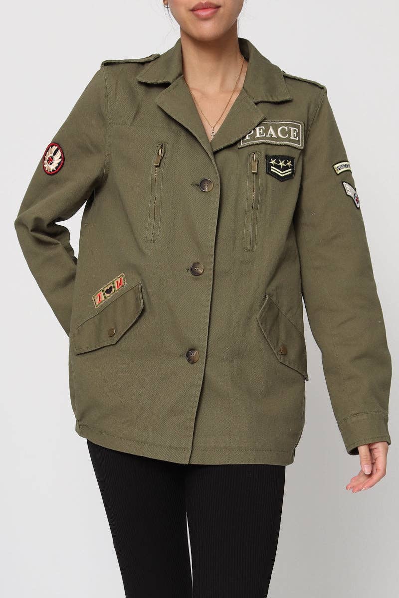 SOFTY - Wholesale Jas - Dames - Peace militaire jas0
